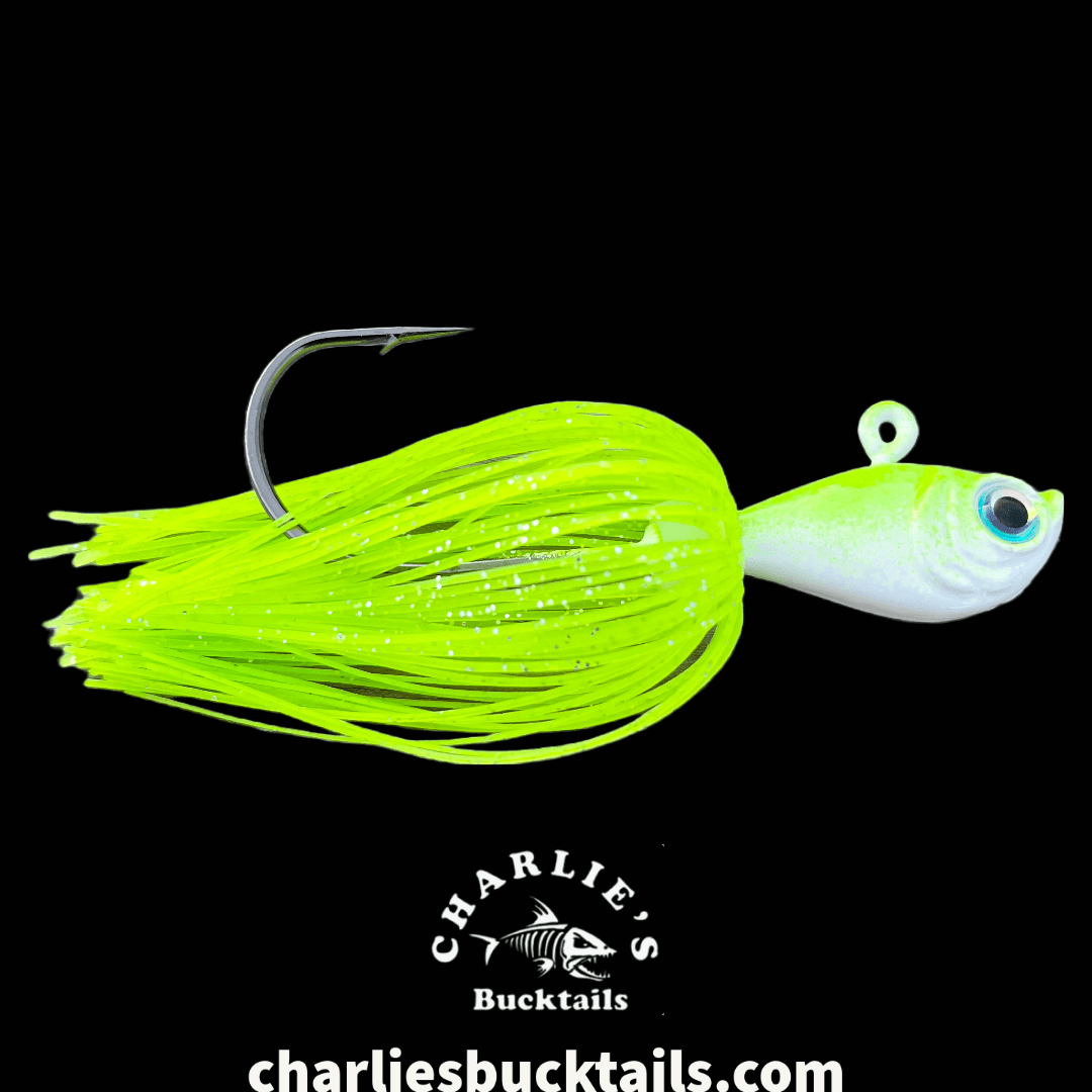 Minnow Bucktail Jigs 6oz Green 5 Pieces